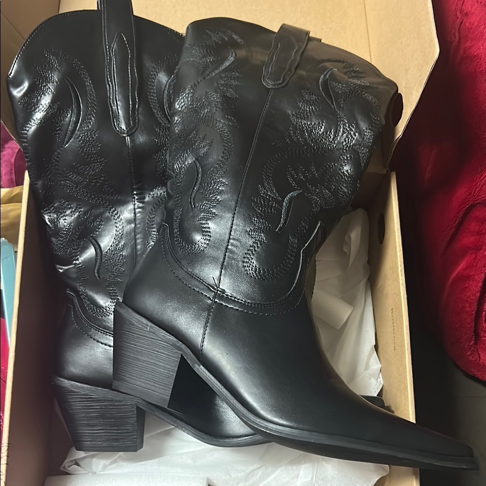 Black Western Leather Boots
